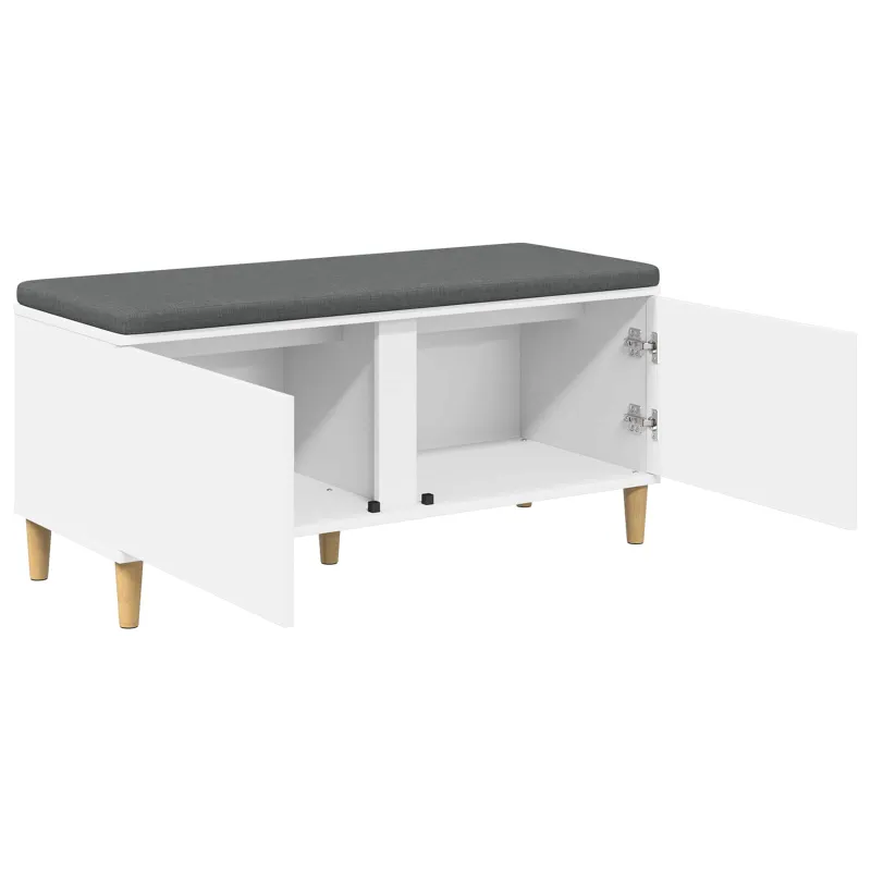 Koridoriaus suolas su pagalve Baltas 100 x 38 x 46 cm