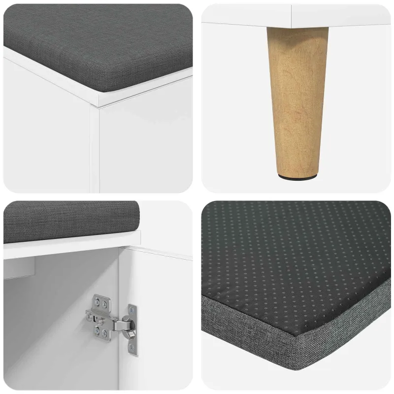 Koridoriaus suolas su pagalve Baltas 100 x 38 x 46 cm