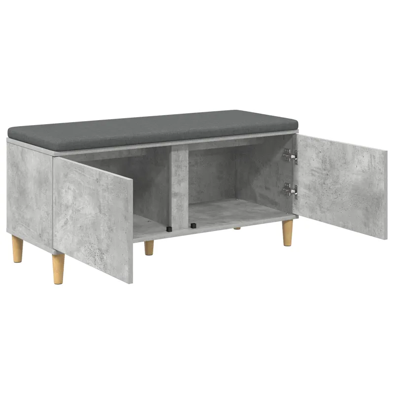 Koridoriaus suolas su pagalve Betono Pilka 100 x 38 x 46 cm