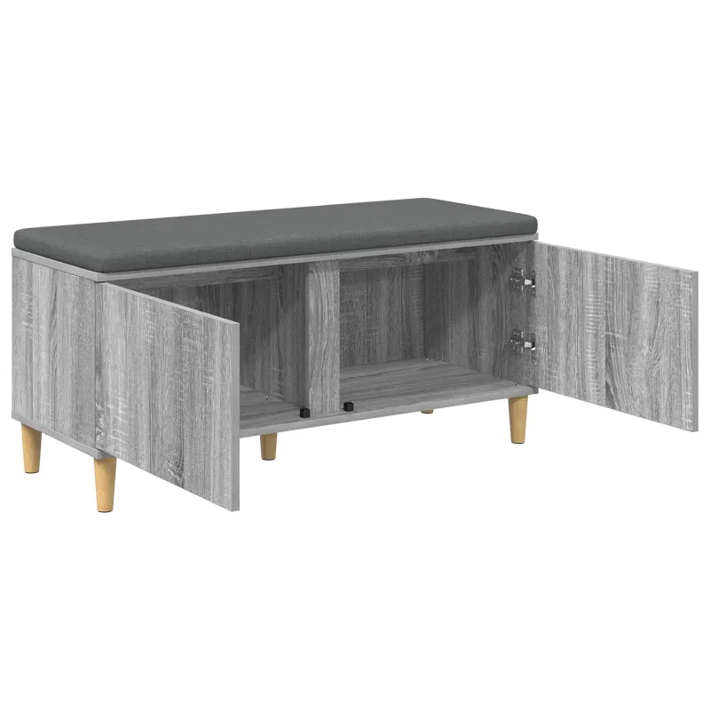 Koridoriaus suolas su pagalve Pilka Sonoma 100 x 38 x 46 cm
