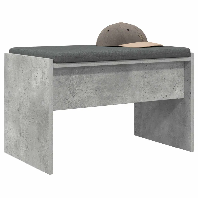 Koridoriaus suolas su pagalve Betono pilka 63 x 38 x 40 cm