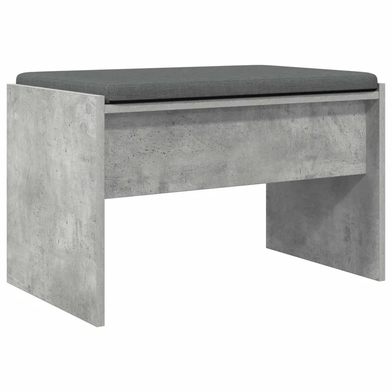 Koridoriaus suolas su pagalve Betono pilka 63 x 38 x 40 cm