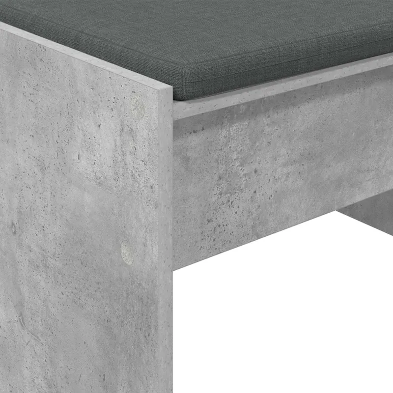 Koridoriaus suolas su pagalve Betono pilka 63 x 38 x 40 cm