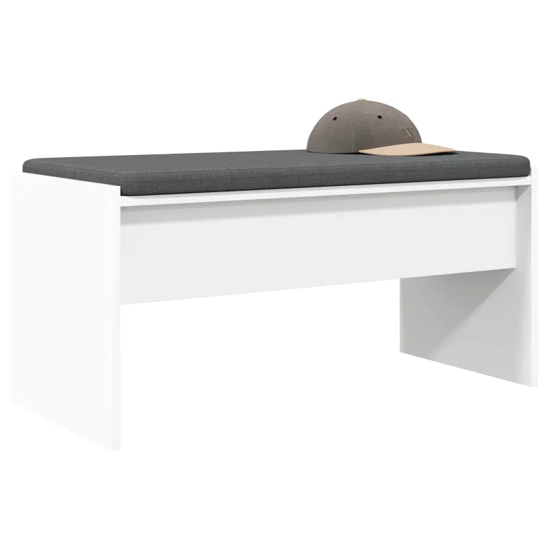 Koridoriaus suolas su pagalve Balta 80 x 38 x 46 cm