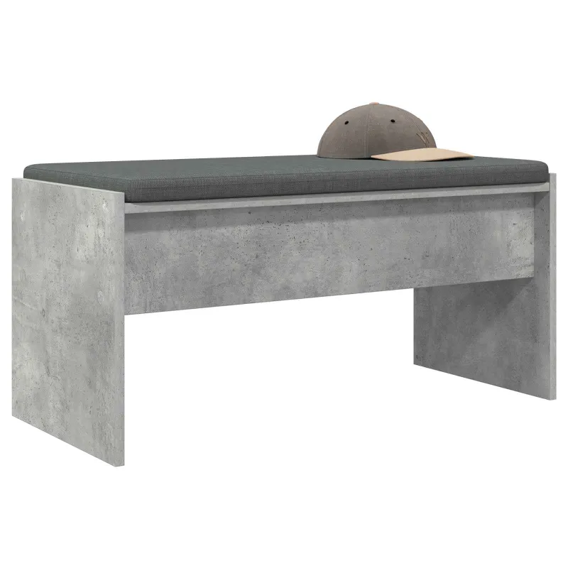 Koridoriaus suolas su pagalve Betono pilka 83 x 38 x 40 cm