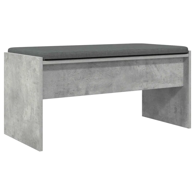 Koridoriaus suolas su pagalve Betono pilka 83 x 38 x 40 cm