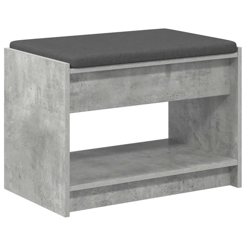 Koridoriaus suolas su pagalve Betono Pilka 63 x 38 x 45 cm