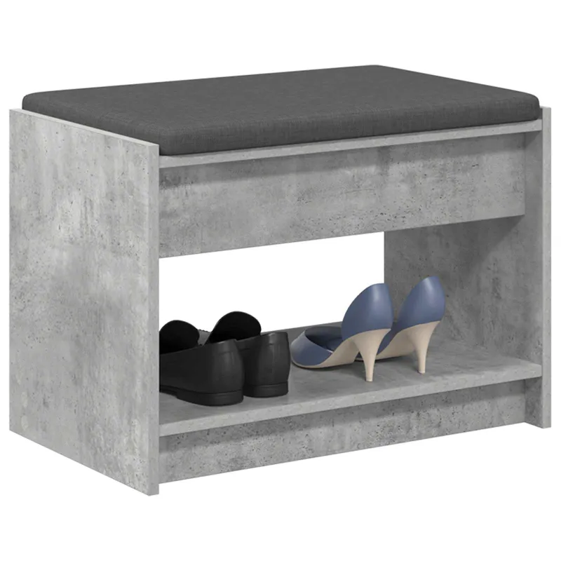 Koridoriaus suolas su pagalve Betono Pilka 63 x 38 x 45 cm