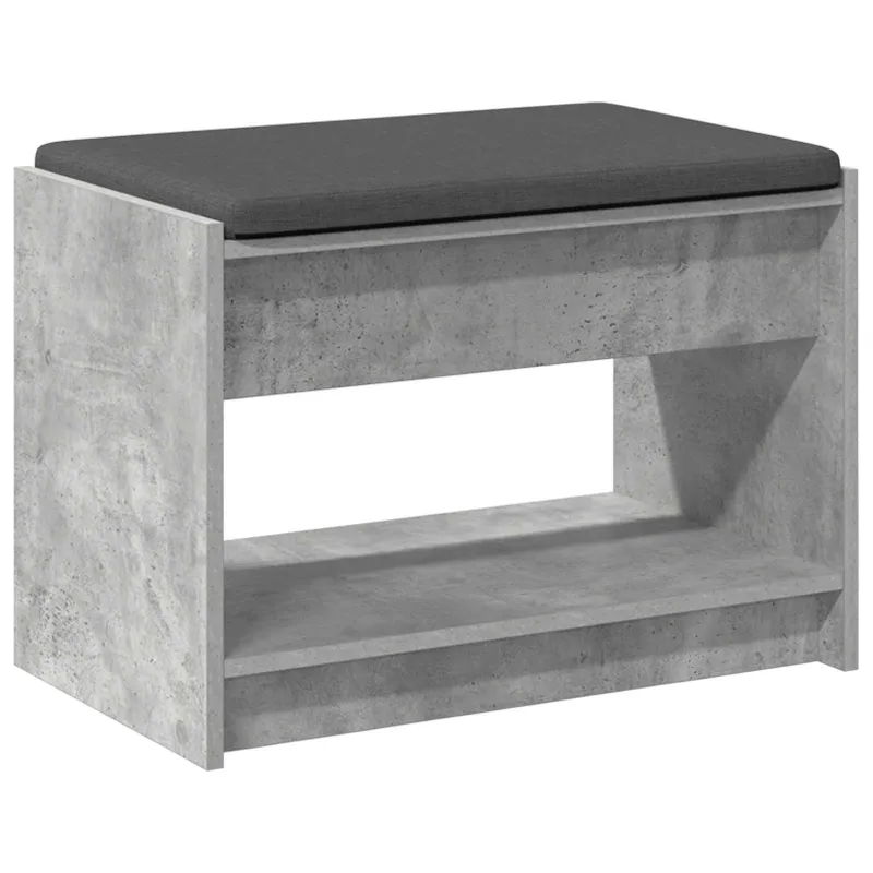 Koridoriaus suolas su pagalve Betono Pilka 63 x 38 x 45 cm