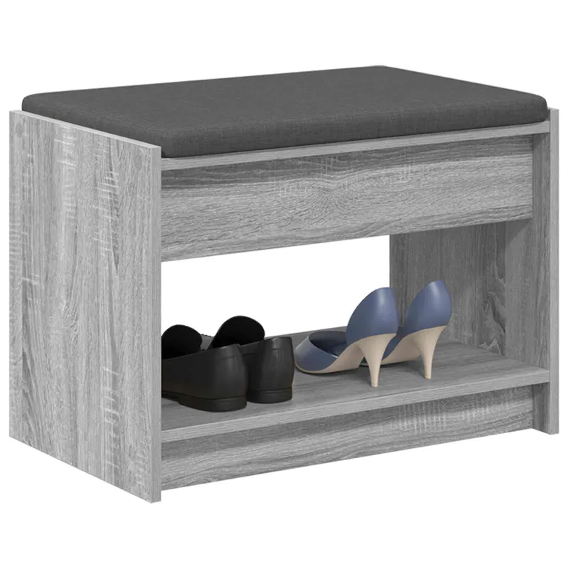 Koridoriaus suolas su pagalve Pilka Sonoma 63 x 38 x 45 cm
