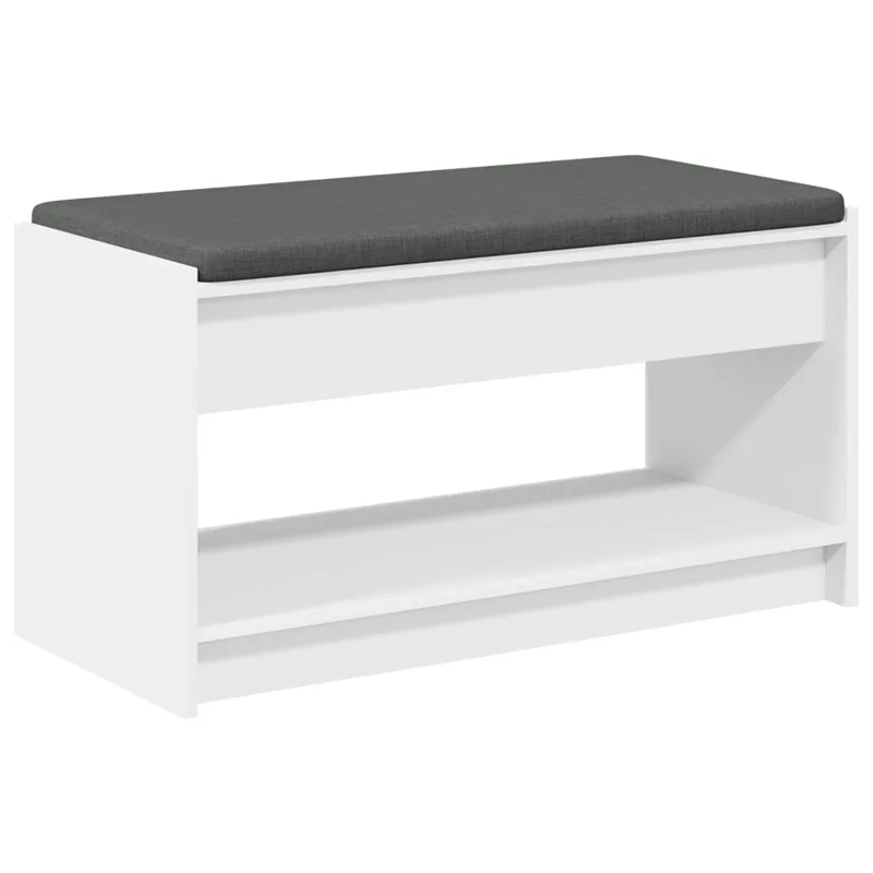 Koridoriaus suolas su pagalve su lentyna Baltas 83 x 38 x 45 cm