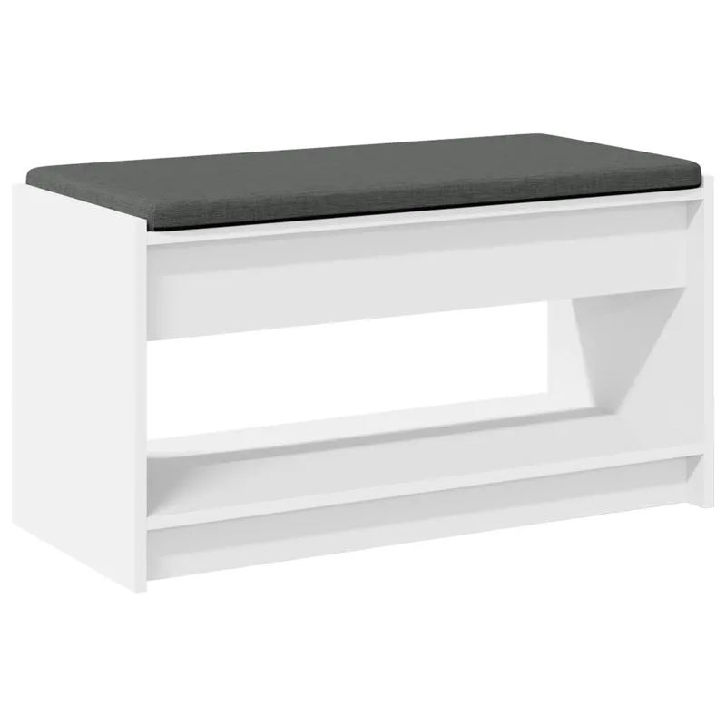 Koridoriaus suolas su pagalve su lentyna Baltas 83 x 38 x 45 cm