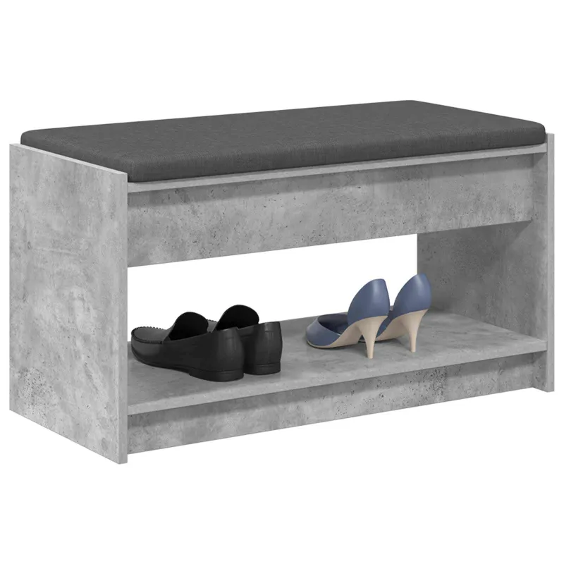 Koridoriaus suolas su pagalve Betono Pilka 83 x 38 x 45 cm