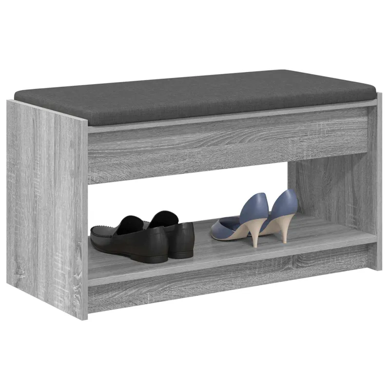 Koridoriaus suolas su pagalve Pilka Sonoma 83 x 38 x 45 cm