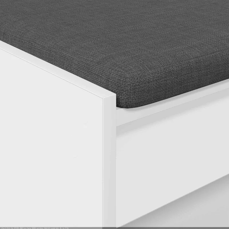 Koridoriaus suolas su pagalve Baltas 103 x 38 x 45 cm