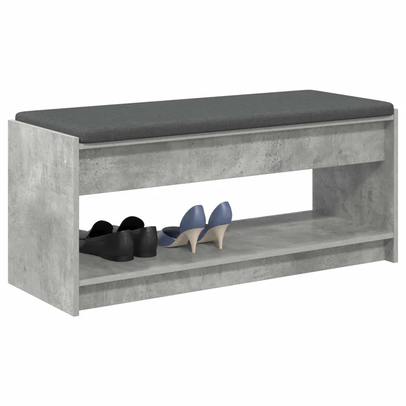 Koridoriaus suolas su pagalve Betono Pilka 103 x 38 x 45 cm