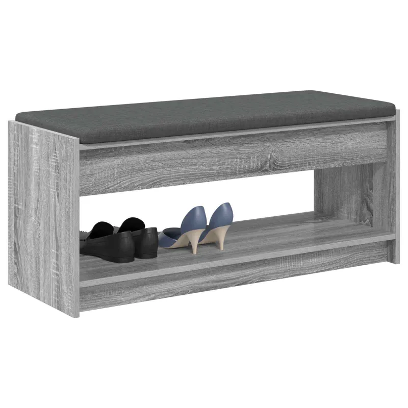 Koridoriaus suolas su pagalve Pilka Sonoma 103 x 38 x 45 cm