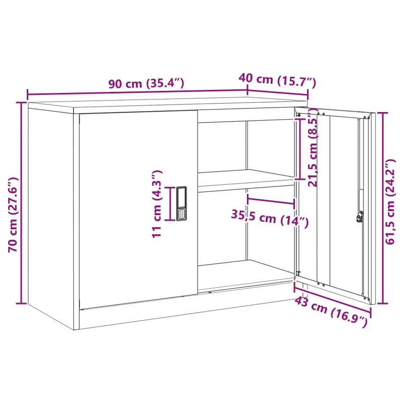 Oppbevaringsskap Baltas 90 x 40 x 70 cm Plienas