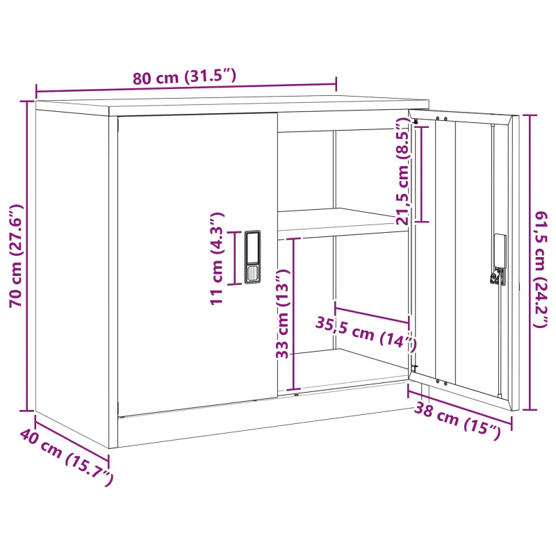 Oppbevaringsskap Baltas 80 x 40 x 70 cm Plienas