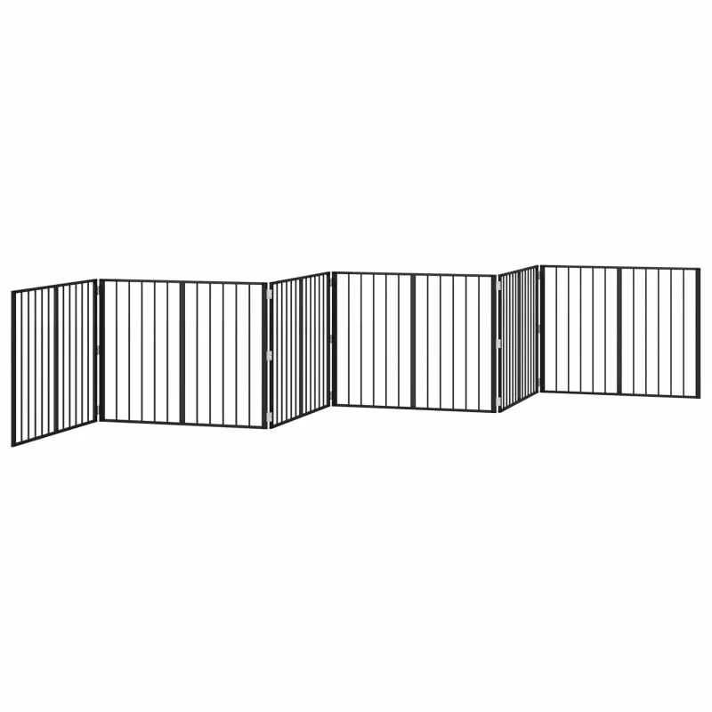 Šunų vartai 6 pcs Juodas 100 x 80 cm Cinkuota plienas
