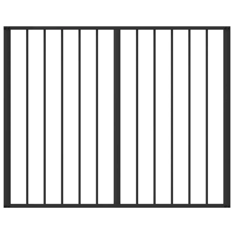 Šunų vartai 6 pcs Juodas 100 x 80 cm Cinkuota plienas