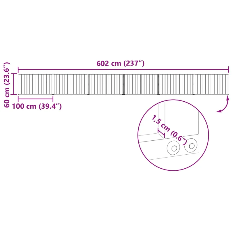 Šunų vartai 6 pcs Juodas 100 x 60 cm Cinkuota plienas