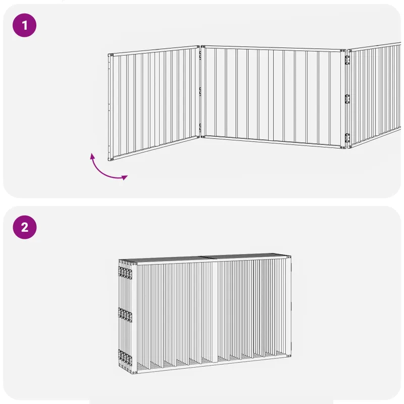 Šunų vartai 10 pcs Juodas 100 x 60 cm Cinkuota plienas