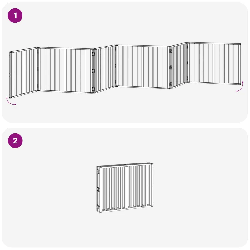 Šunų vartai 6 pcs Juodas 80 x 60 cm Cinkuota plienas