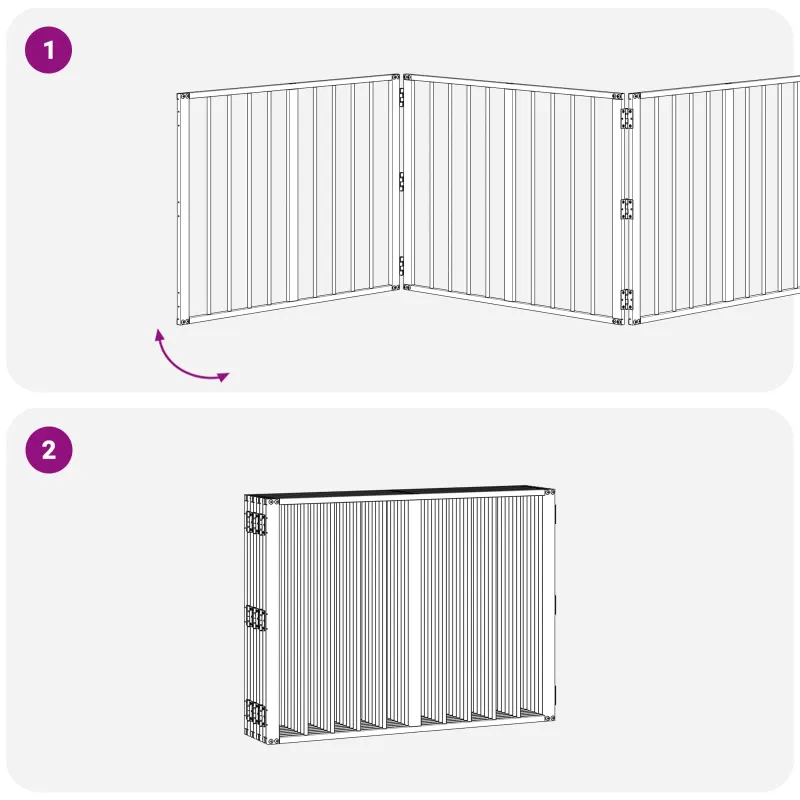 Šunų vartai 8 pcs Juodas 80 x 60 cm Cinkuota plienas
