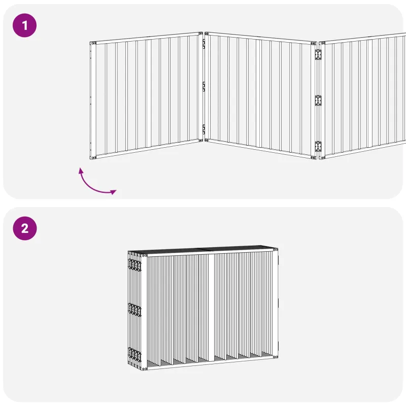 Šunų vartai 10 pcs Juodas 80 x 60 cm Cinkuota plienas