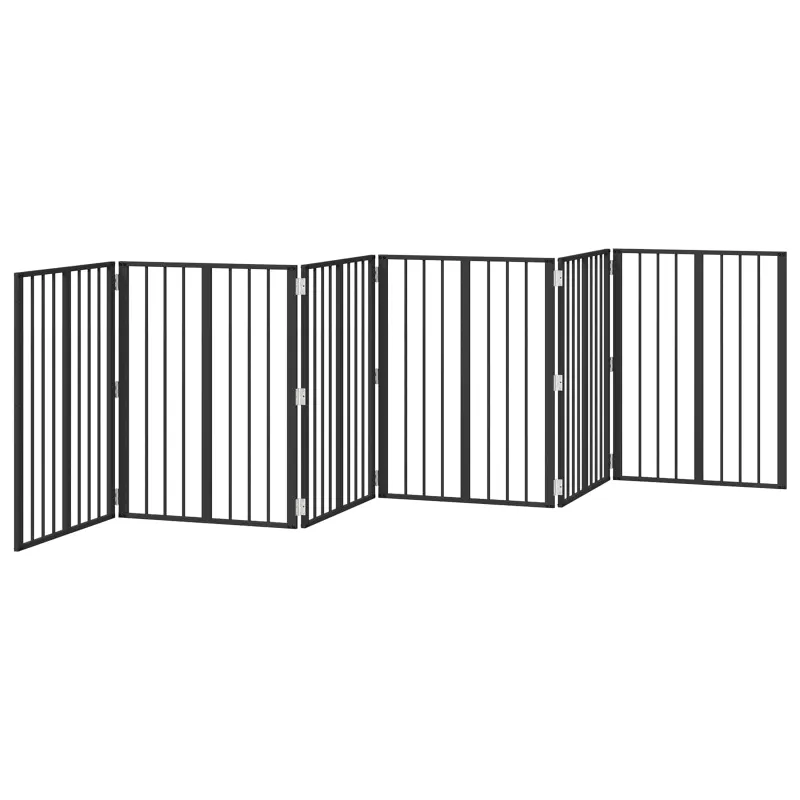 Šunų vartai 6 pcs Juodas 60 x 80 cm Cinkuota plienas