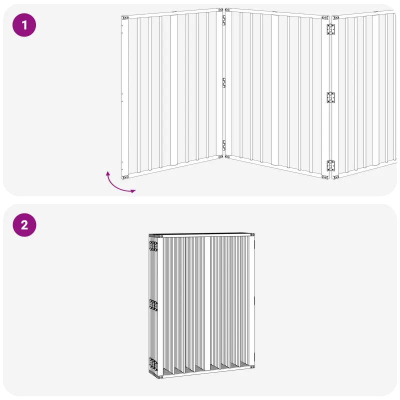 Šunų vartai 8 pcs Juodas 60 x 80 cm Cinkuota plienas