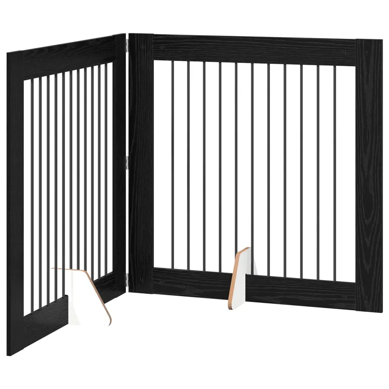 Šunų vartai su stovais 2 pcs Juodojo ąžuolo 100 x 100 cm