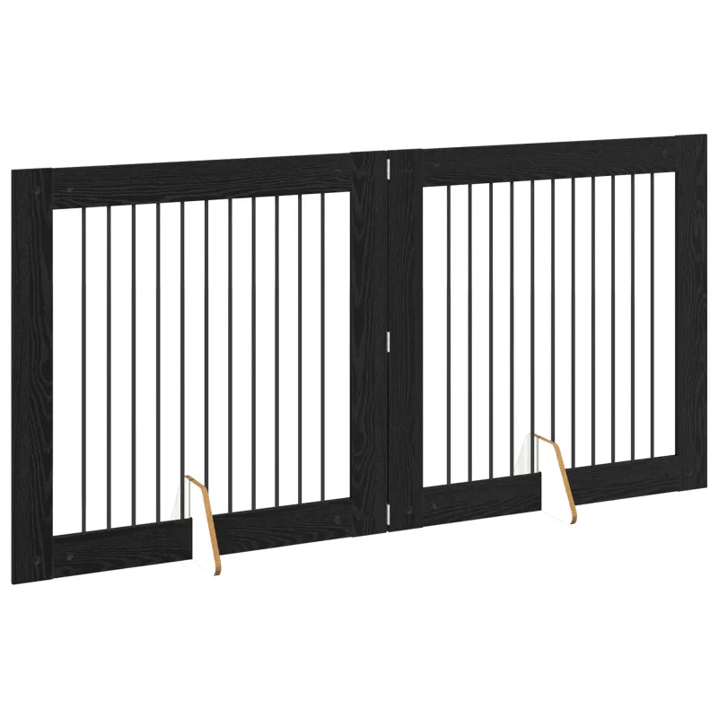 Šunų vartai su stovais 2 pcs Juodojo ąžuolo 100 x 100 cm