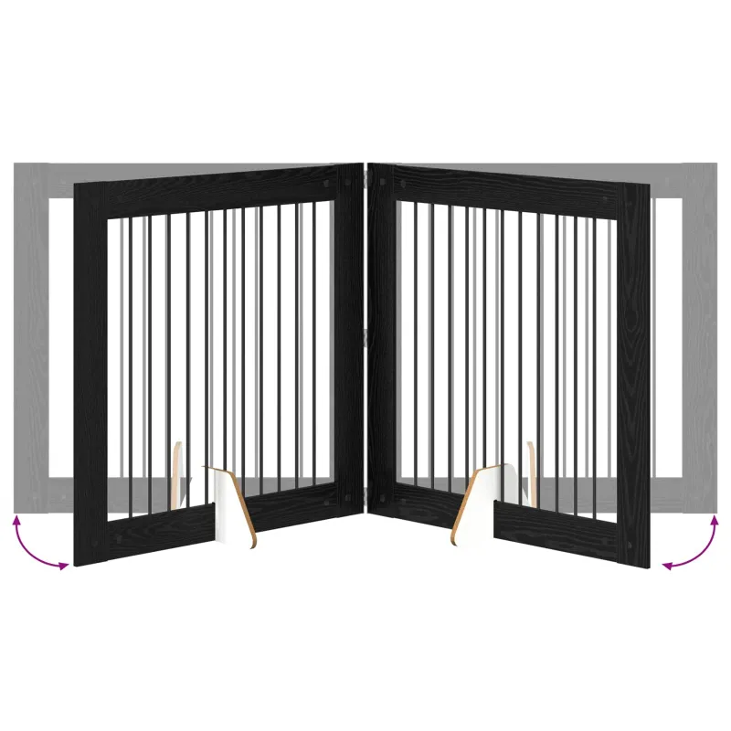 Šunų vartai su stovais 2 pcs Juodojo ąžuolo 100 x 100 cm