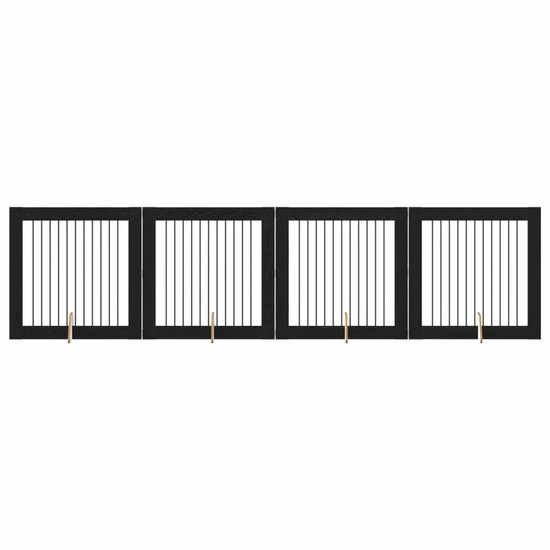 Šunų vartai su stovais 4 pcs Juodojo ąžuolo 100 x 100 cm