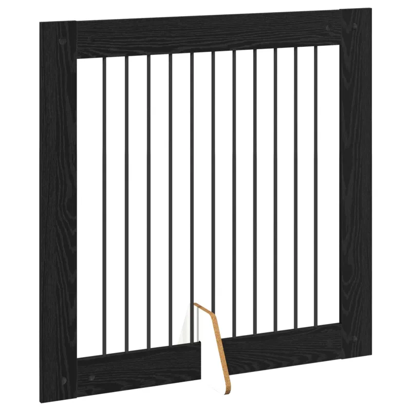 Šunų vartai su stovais 4 pcs Juodojo ąžuolo 100 x 100 cm