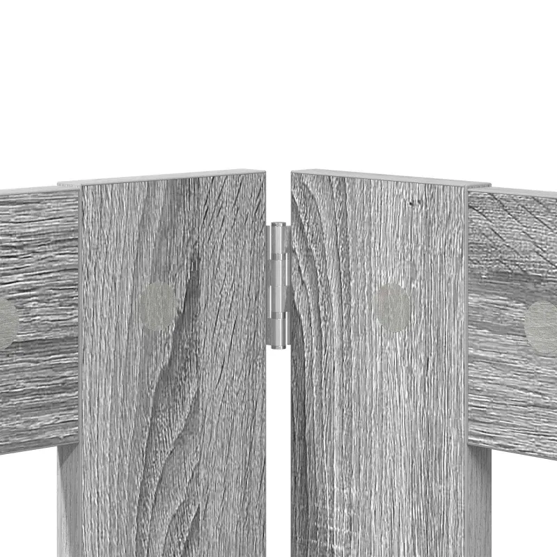 Šunų vartai su stovais 2 pcs Pilka sonoma ąžuolo 80 x 100 cm
