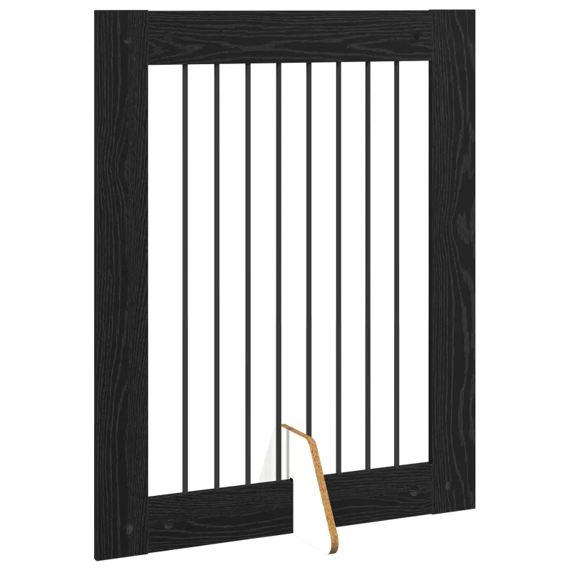 Šunų vartai su stovais 4 pcs Juodojo ąžuolo 80 x 100 cm