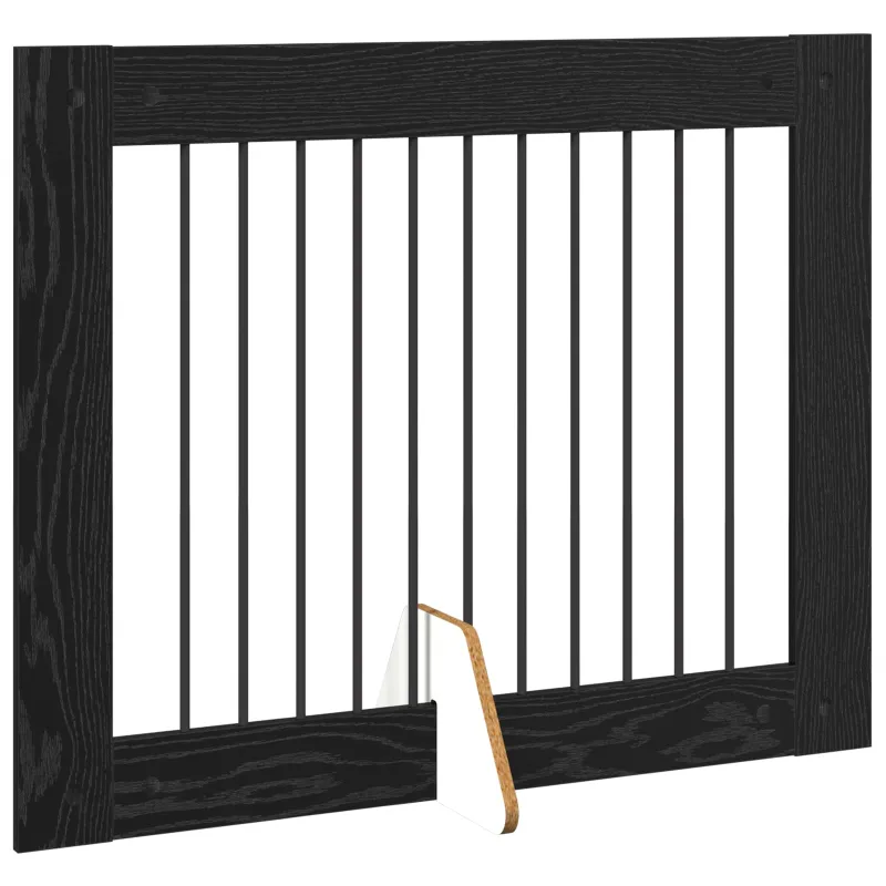 Šunų vartai su stovais 2 pcs Juodojo ąžuolo 100 x 80 cm