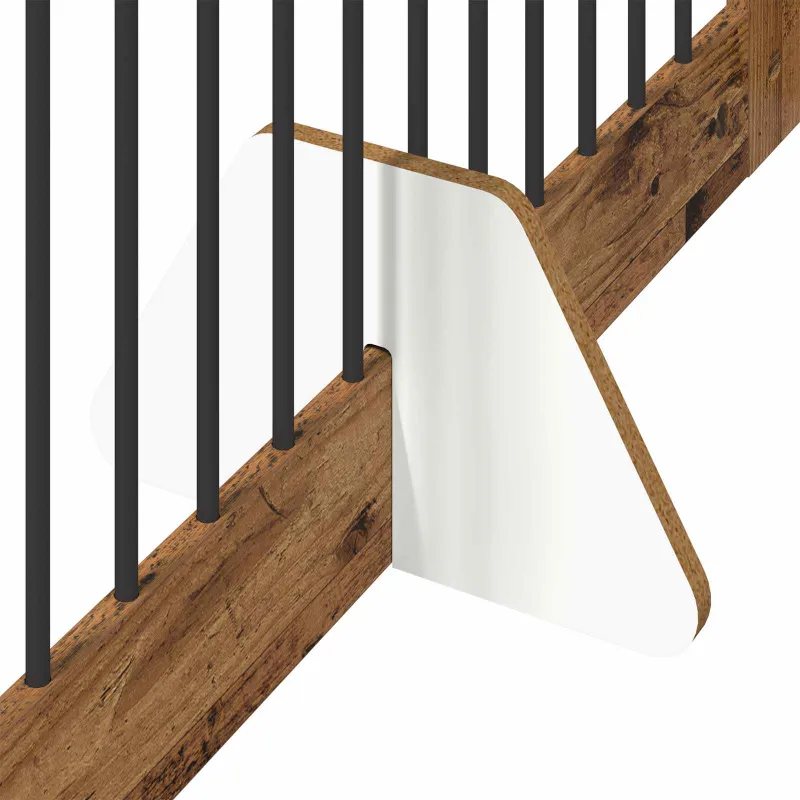 Šunų vartai su stovais 2 pcs Sendintos medienos 100 x 80 cm