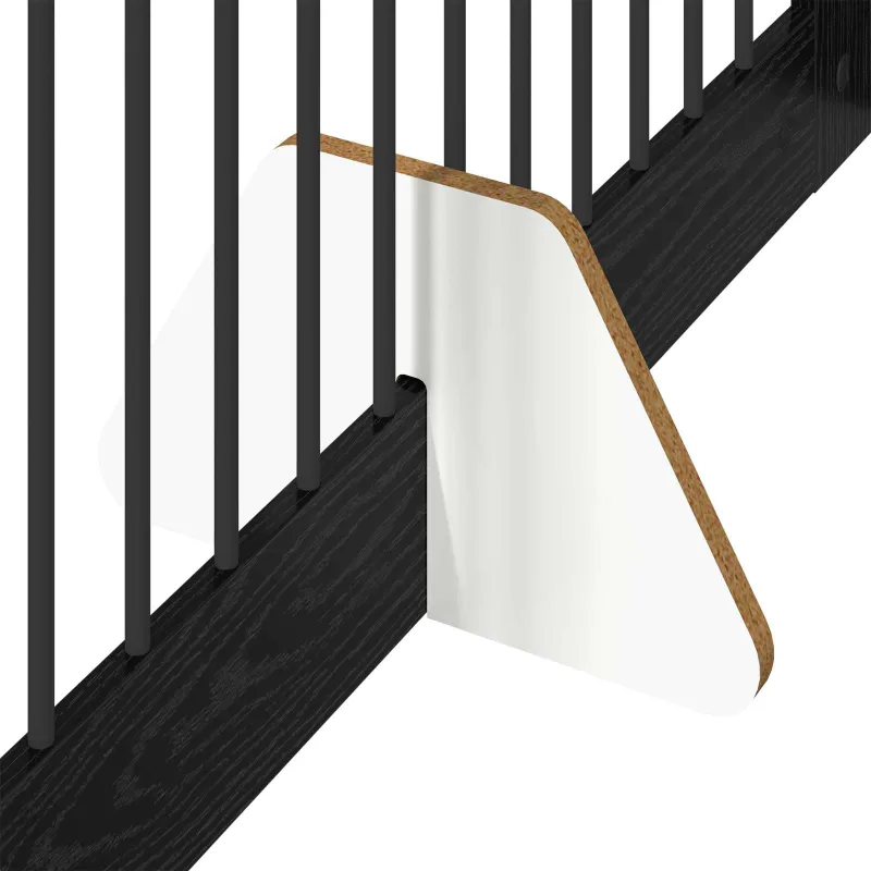 Šunų vartai su stovais 4 pcs Juodojo ąžuolo 100 x 80 cm