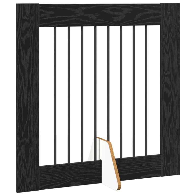 Šunų vartai su stovais 4 pcs Juodojo ąžuolo 80 x 80 cm