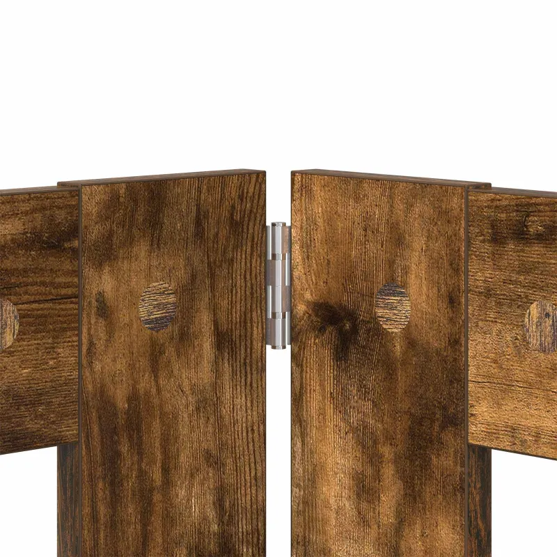 Šunų vartai su stovais 4 pcs Dūminio ąžuolo 80 x 80 cm