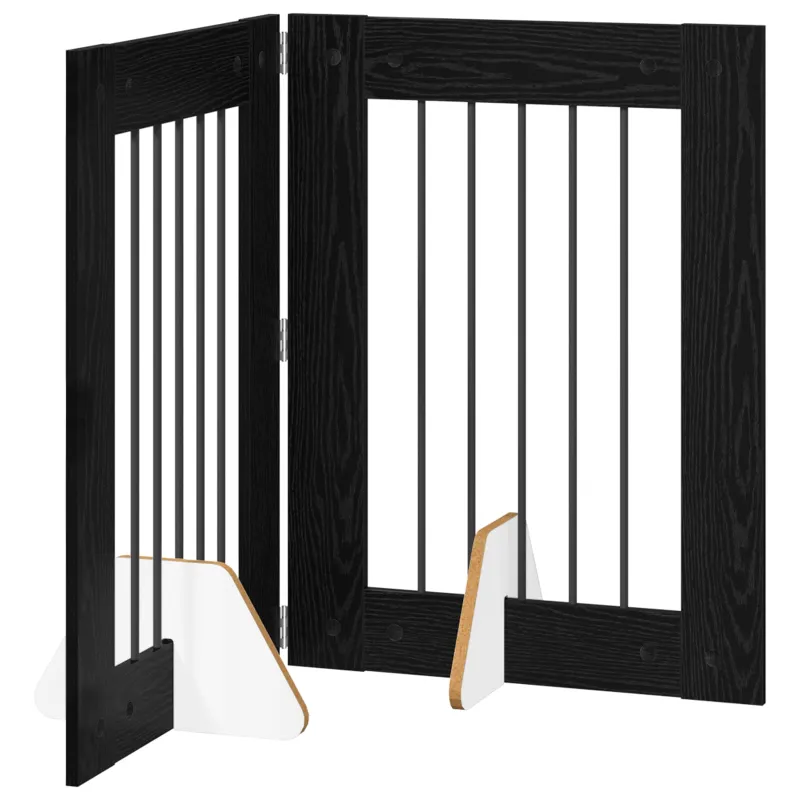 Šunų vartai su stovais 2 pcs Juodojo ąžuolo 60 x 80 cm