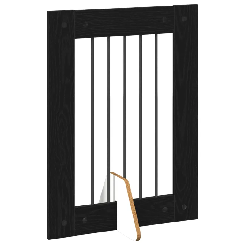 Šunų vartai su stovais 2 pcs Juodojo ąžuolo 60 x 80 cm