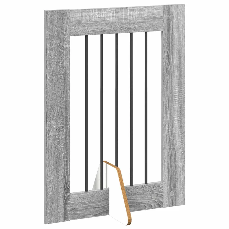 Šunų vartai su stovais 2 pcs Pilka sonoma ąžuolo 60 x 80 cm