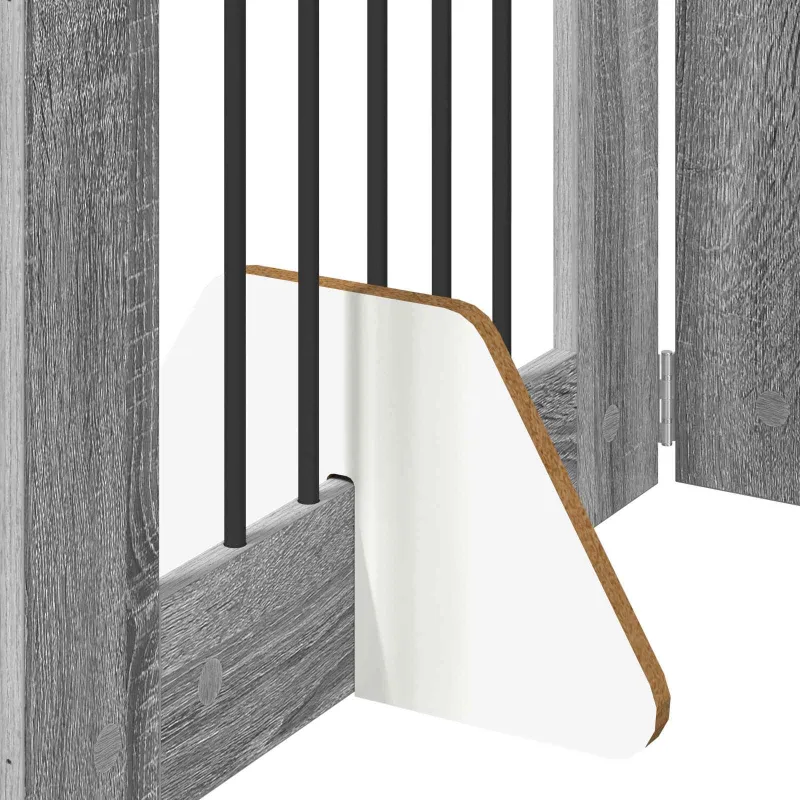 Šunų vartai su stovais 2 pcs Pilka sonoma ąžuolo 60 x 80 cm