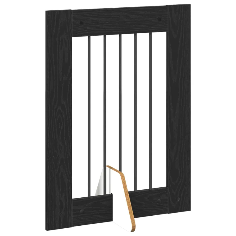 Šunų vartai su stovais 4 pcs Juodojo ąžuolo 60 x 80 cm