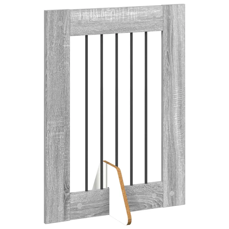 Šunų vartai su stovais 4 pcs Pilka sonoma ąžuolo 60 x 80 cm